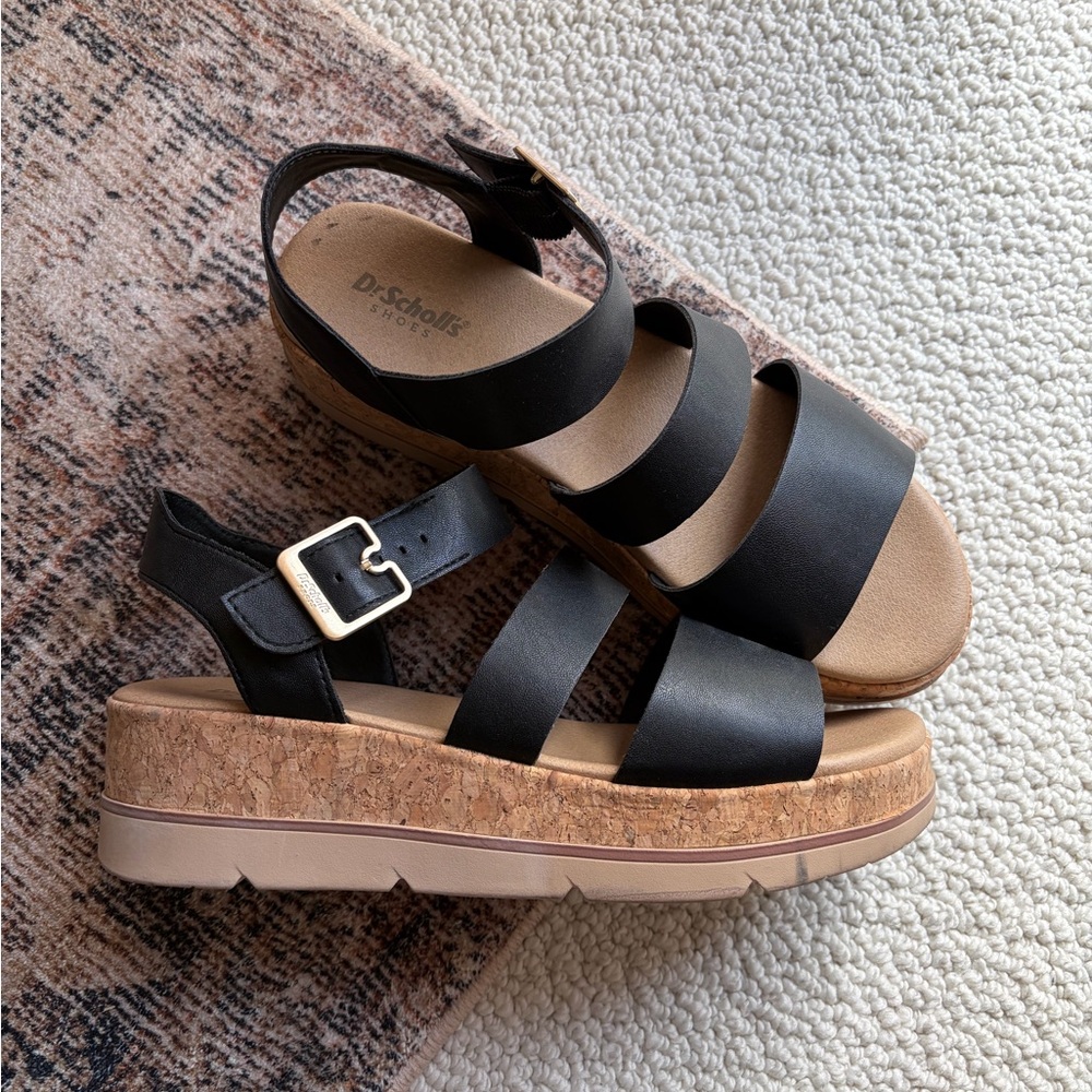 Dr. Scholl's Black Platform Sandals
